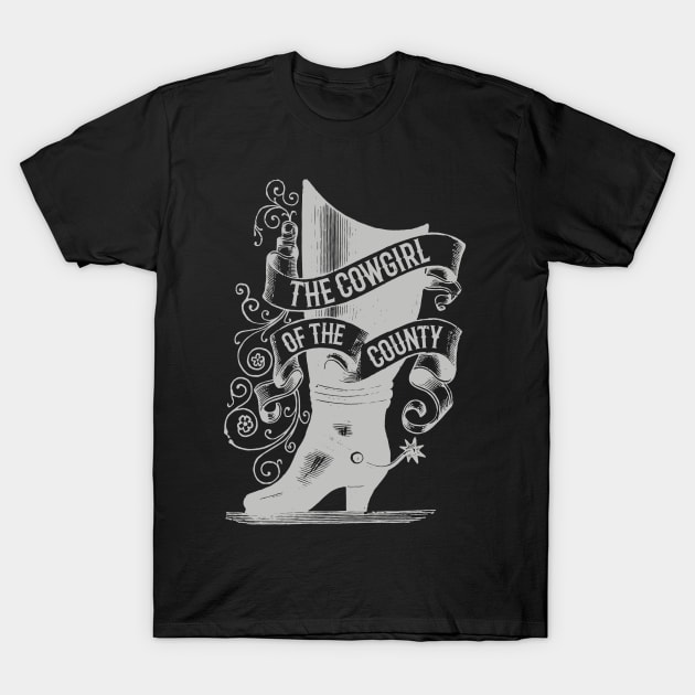 The Cowgirl of the COunty (silver spurs) T-Shirt by ScottCarey